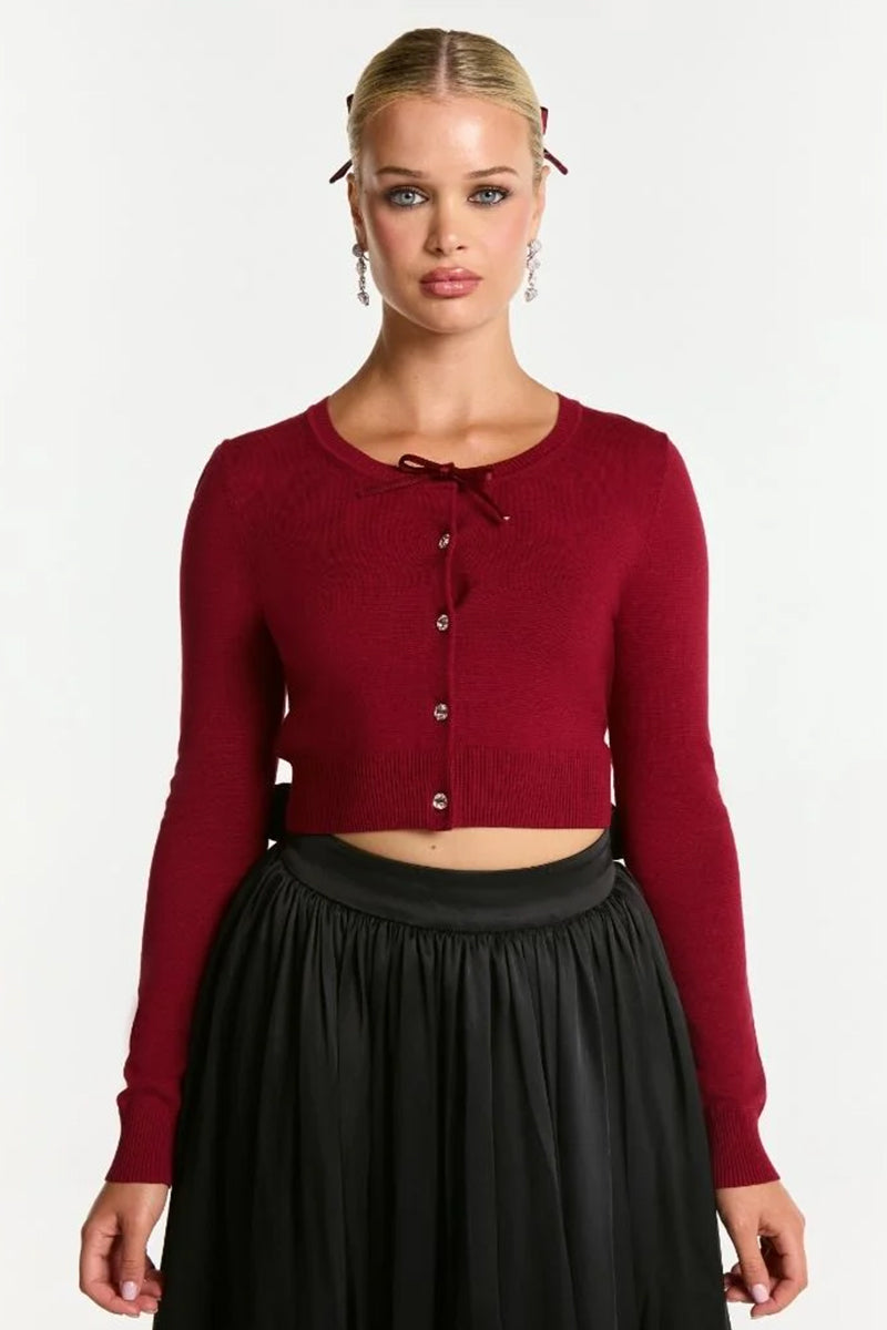 AUDRINA CARDIGAN IN RED - CULT MIA