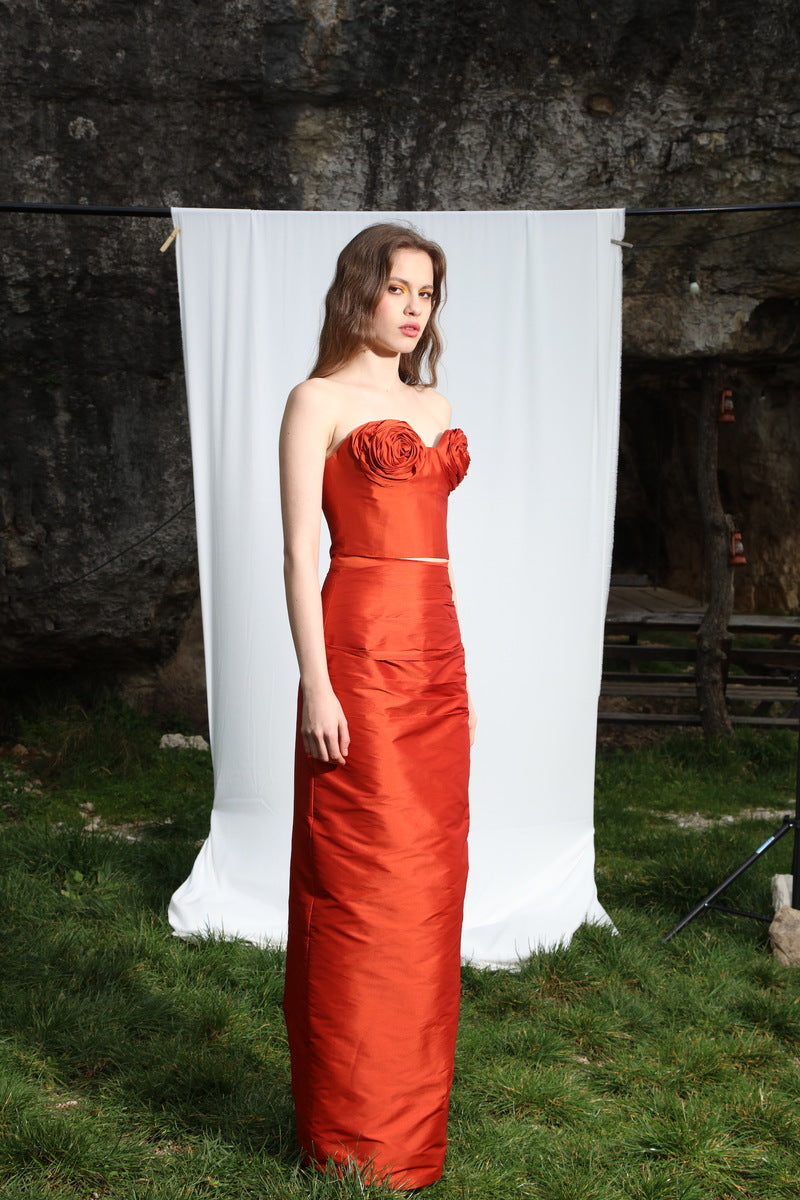 LILY SKIRT IN TANGERINE - CULT MIA