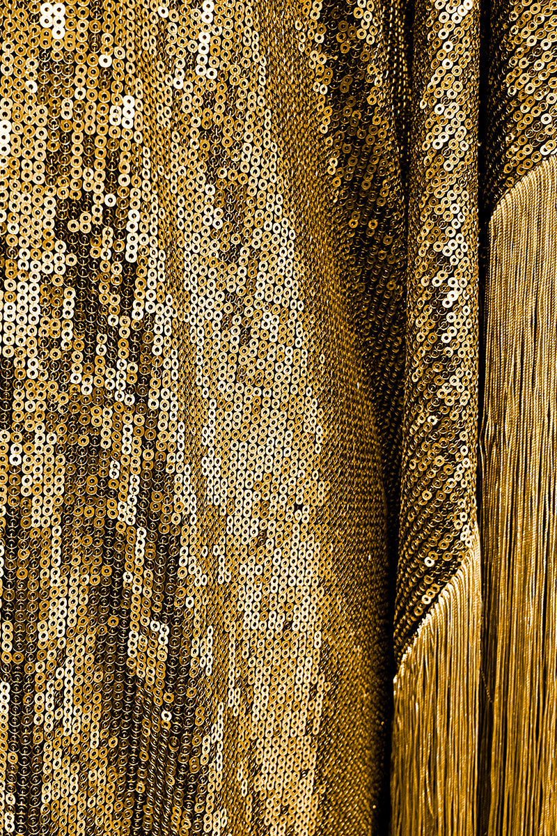 METALLIC SEQUIN KAFTAN IN GOLD - CULT MIA