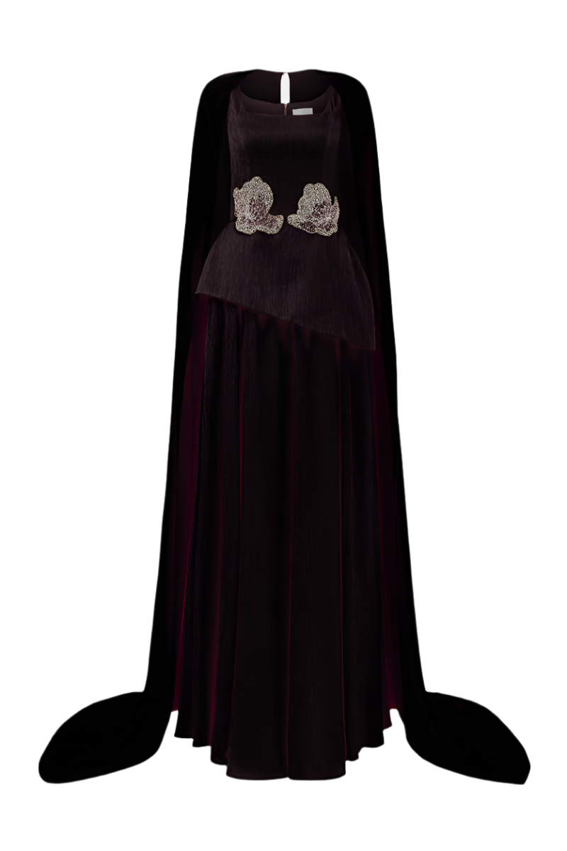 RUCHED SILK GOWN - CULT MIA