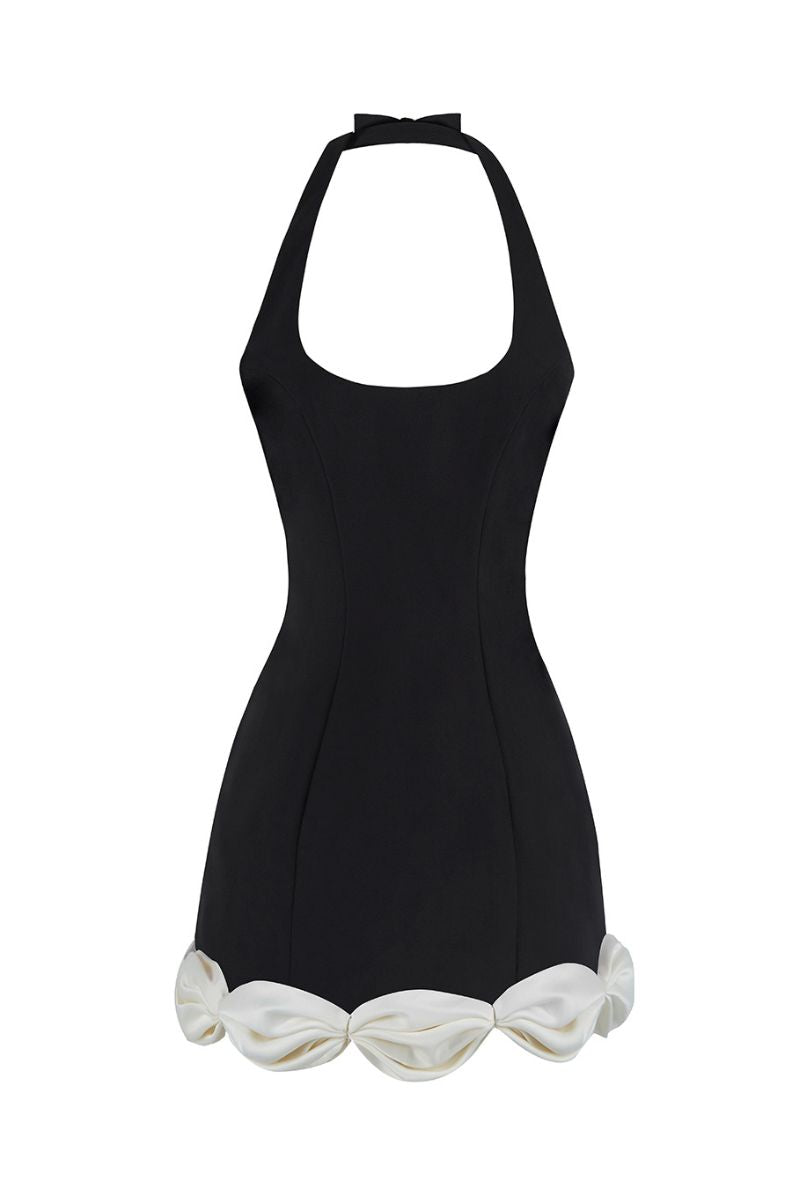 CAKE BOW MINI DRESS IN BLACK - CULT MIA