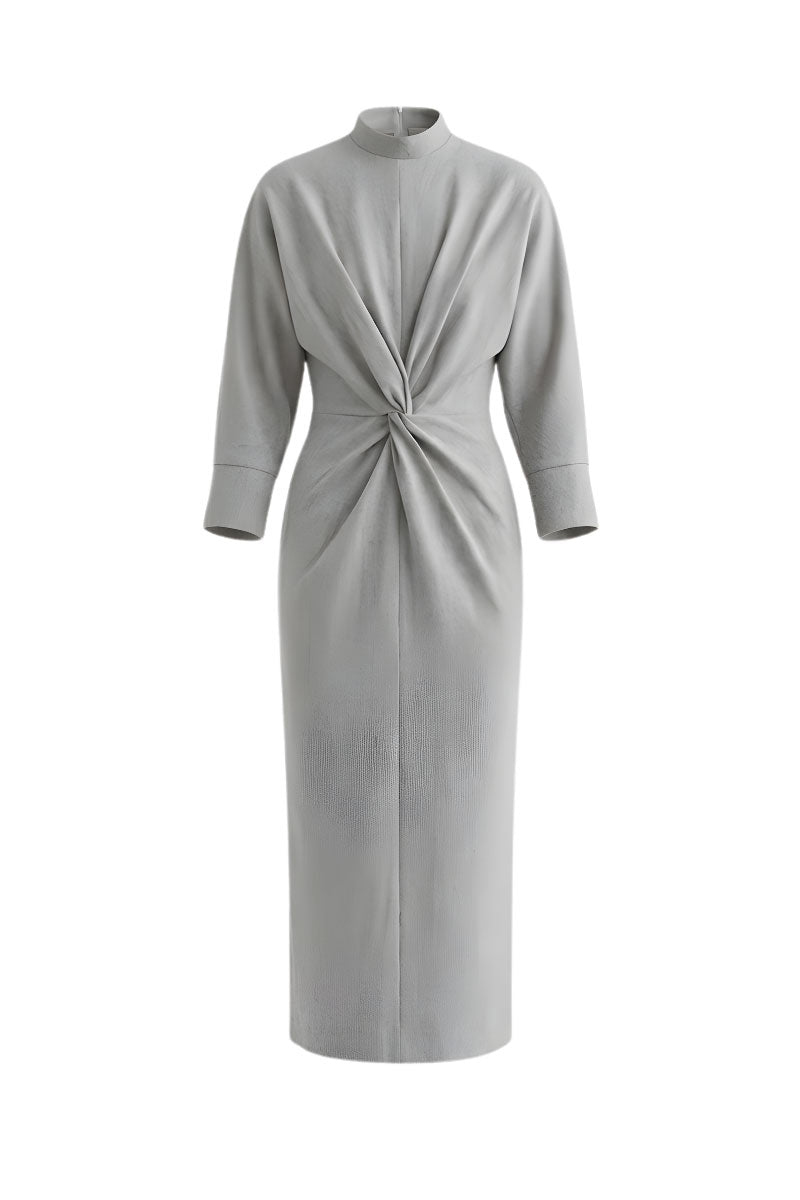 knee length dresses for ladies TWIST-FRONT MIDI DRESS | CULT MIA