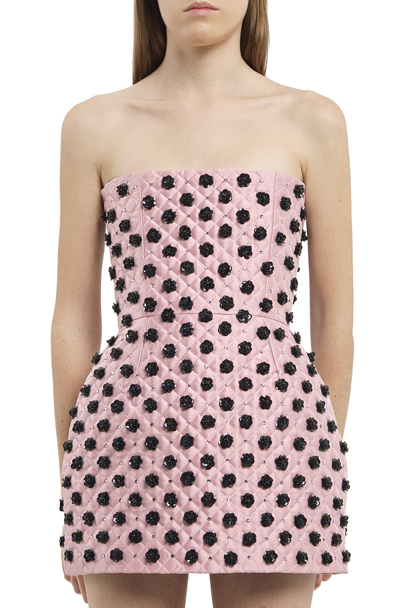 QUILTED MINI DRESS IN PINK - CULT MIA