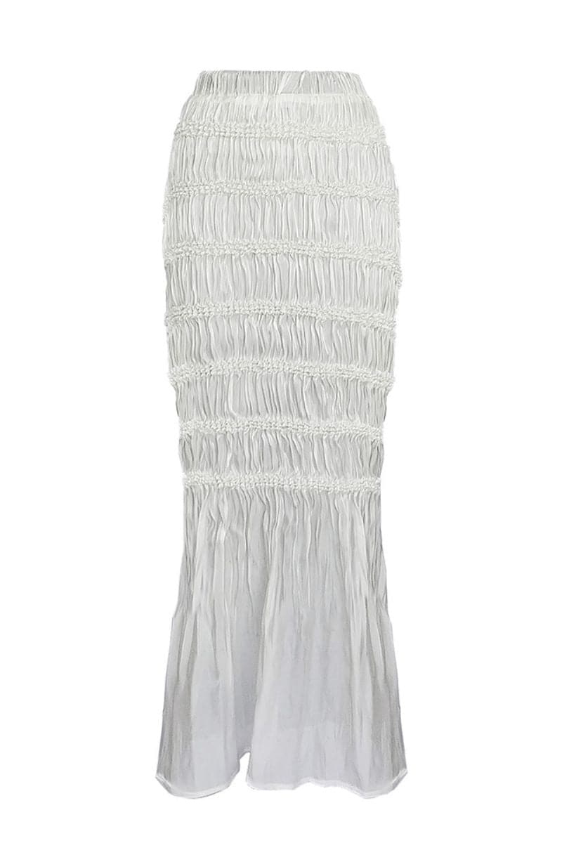 JULIA WHITE SHIBORI SLIT MIDI SKIRT - CULT MIA