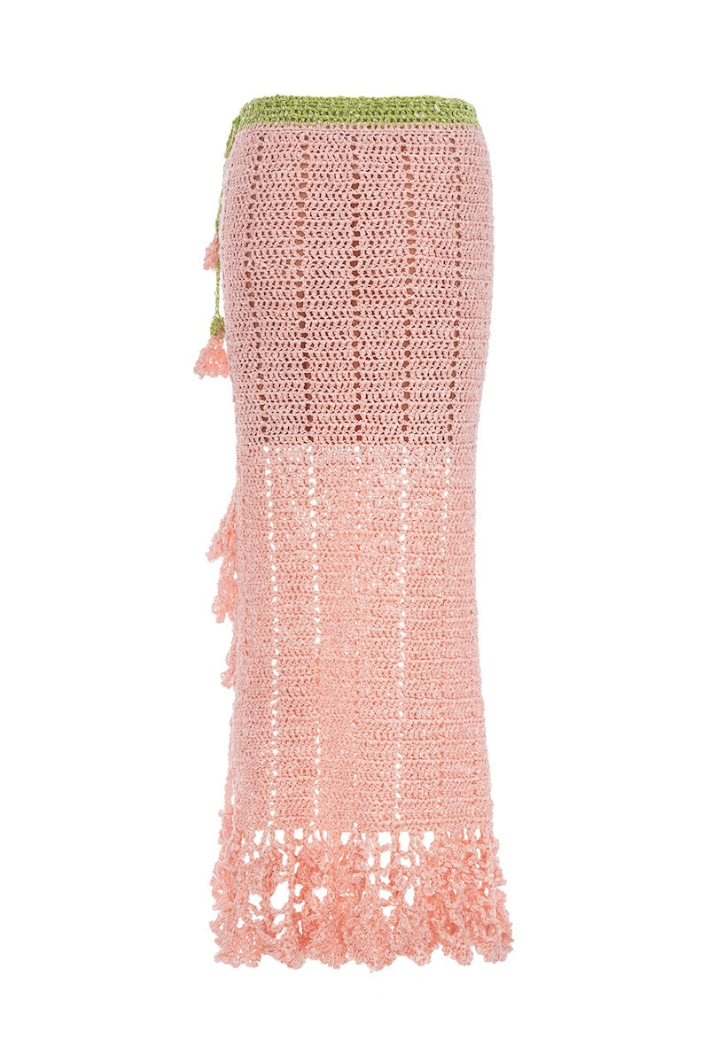 CHRYSANTHEMUM PINK HANDMADE CROCHET SKIRT - CULT MIA