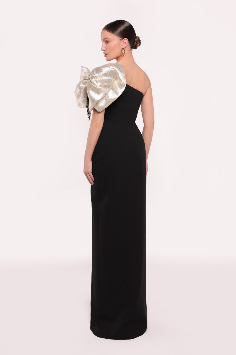 LAYLA DRESS IN BLACK/GOLD - CULT MIA