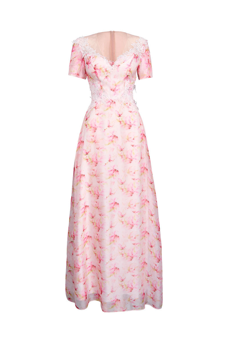 pink blossom dress Sakura Blooms Midi Dress