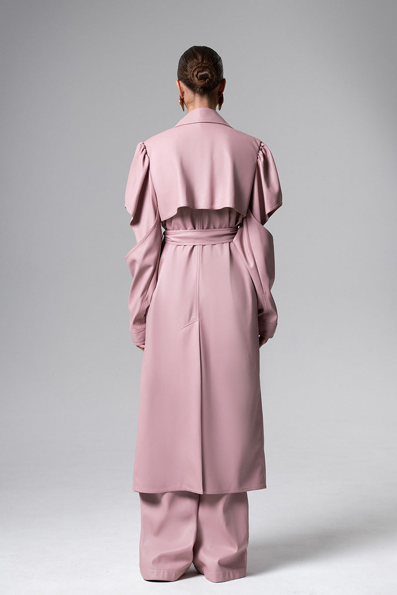 LONG TRENCH IN BLUSH - CULT MIA