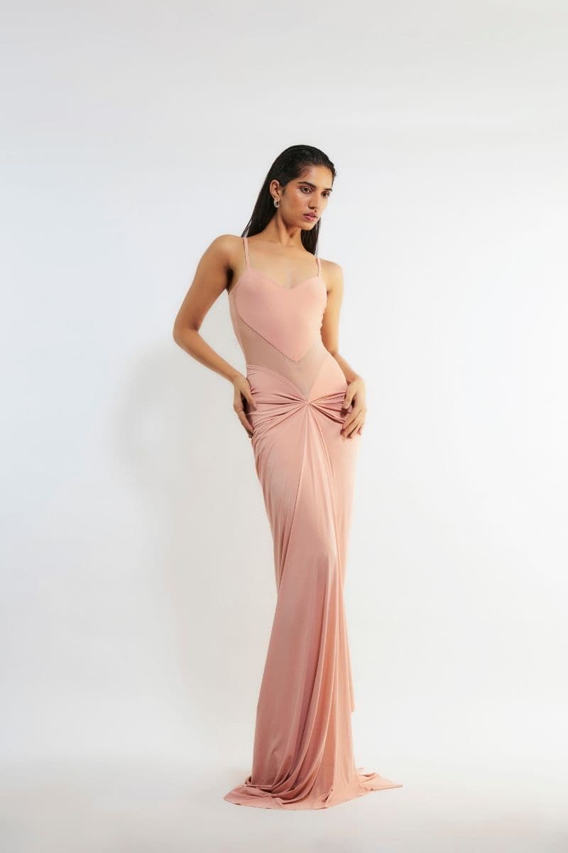 MAJA PEACH MERMAID GOWN - CULT MIA
