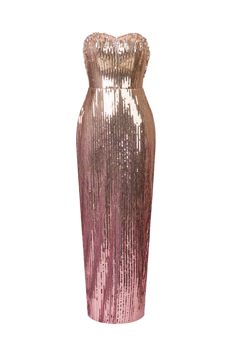 HACCHIC COUTURE SEQUIN MIDI DRESS IN ROSE | Cult Mia HACCHIC COUTURE SEQUIN MIDI DRESS IN ROSE | Cult Mia