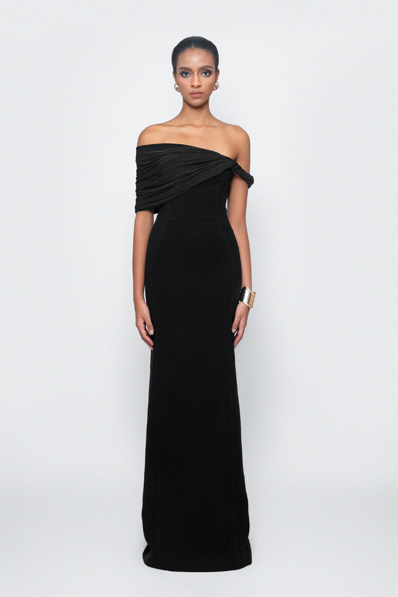 CALMING NOIR BLACK DRESS - CULT MIA