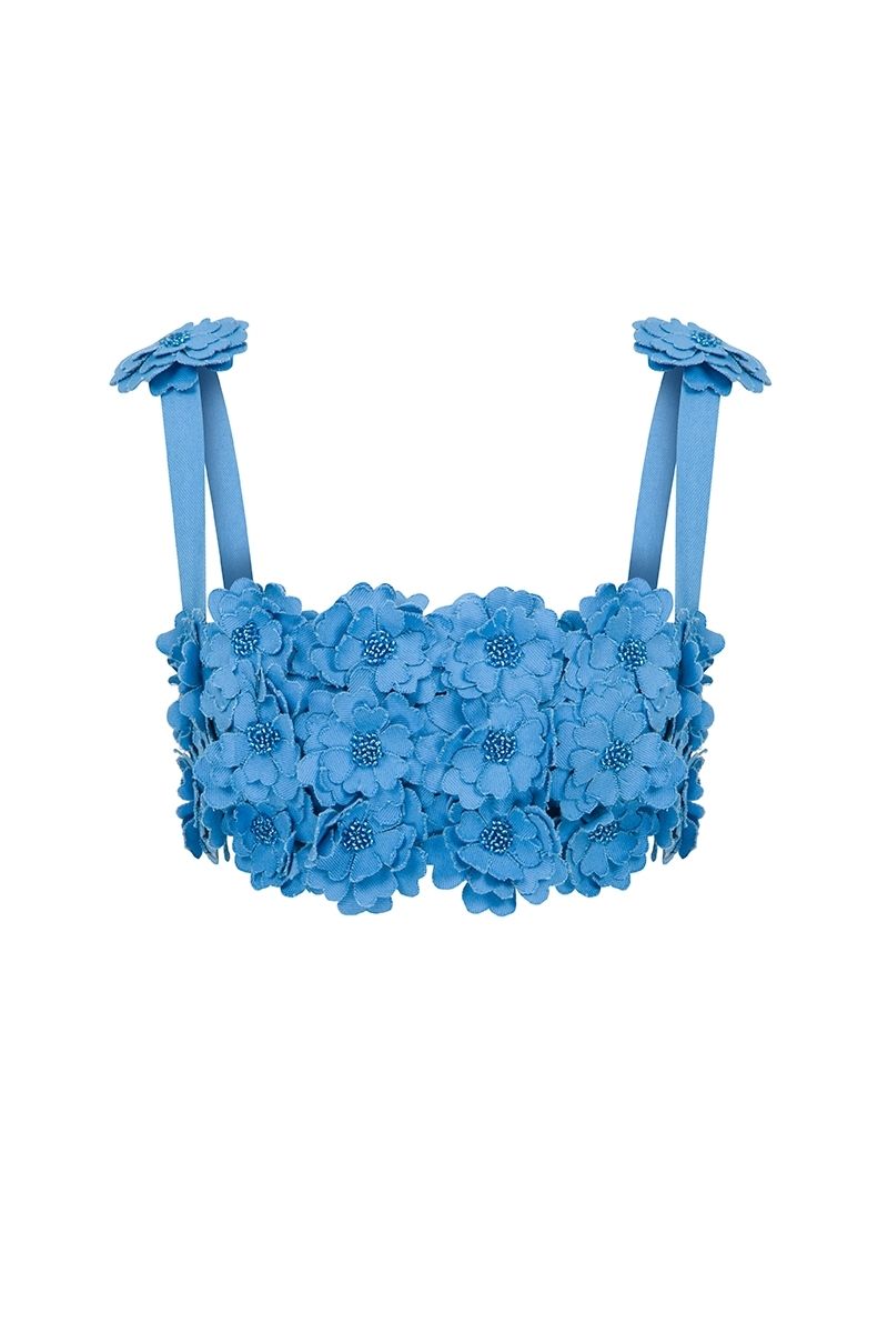 BUTTERCUP BLUE FLORAL TOP - CULT MIA