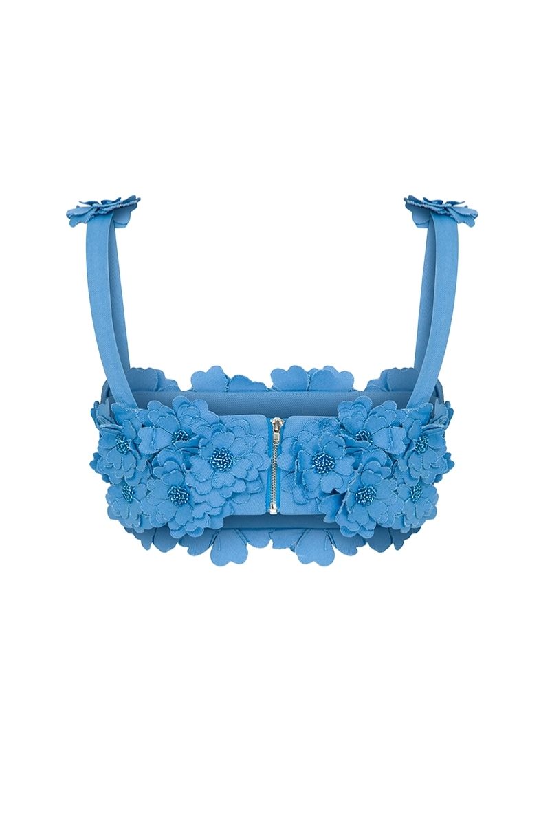 BUTTERCUP BLUE FLORAL TOP - CULT MIA