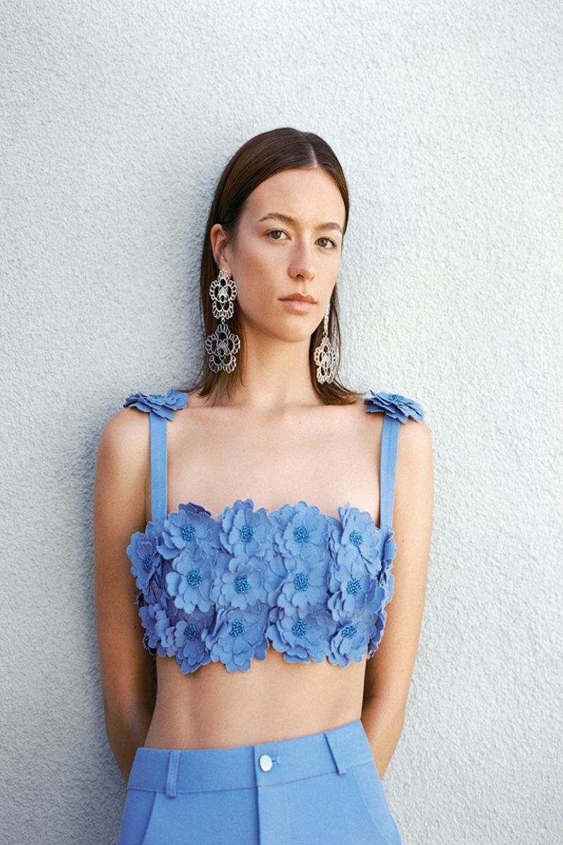 BUTTERCUP BLUE FLORAL TOP - CULT MIA
