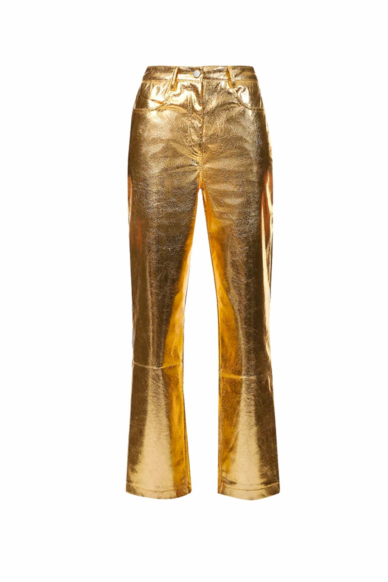 LUPE TEXTURED PANTS IN GOLD - CULT MIA