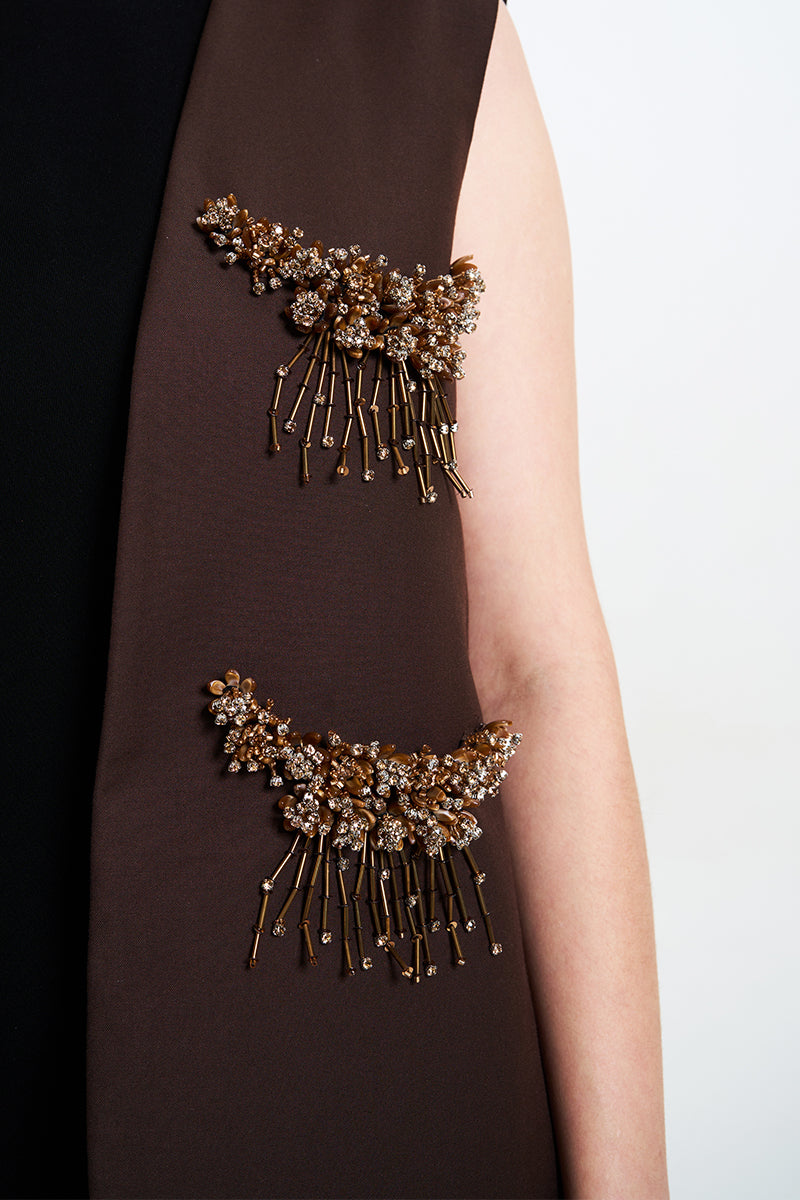 ALORA VEST IN BROWN - CULT MIA