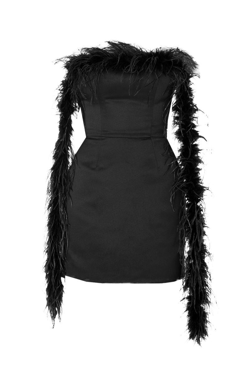 TALIA JET BLACK DRESS - CULT MIA