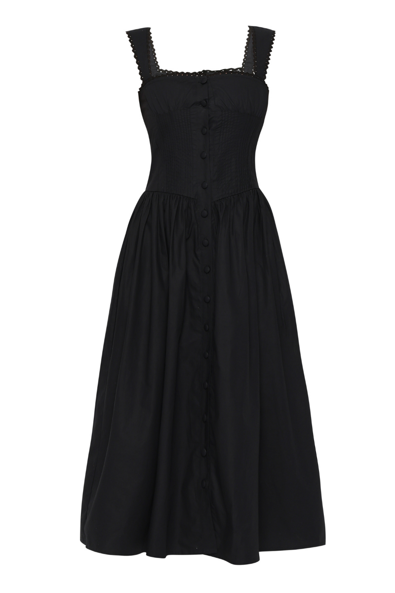 LUNA MIDI DRESS IN BLACK - CULT MIA