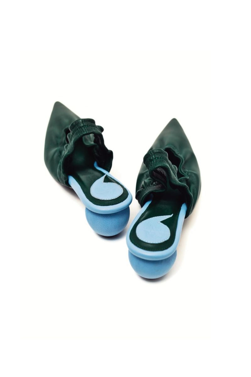 PHOEBE TOURMALINE GREEN MULES - CULT MIA