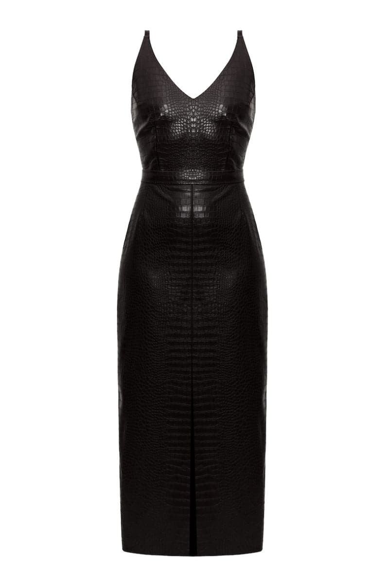 UNDRESS CALISTA Black VEGAN LEATHER MIDI DRESS | Cult Mia UNDRESS CALISTA Black VEGAN LEATHER MIDI DRESS | Cult Mia