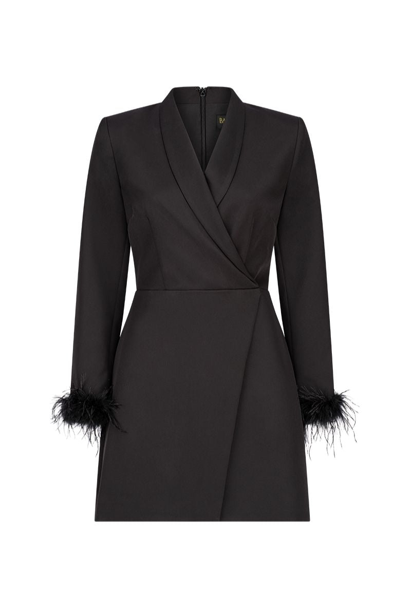 CATALINA FEATHER CUFF BLAZER DRESS - CULT MIA