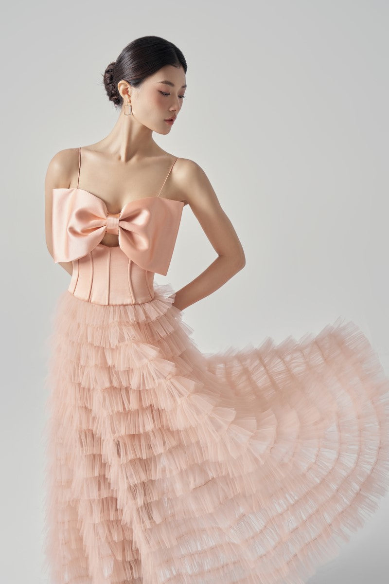 CLARA TAFFETA AND TULLE DRESS - CULT MIA