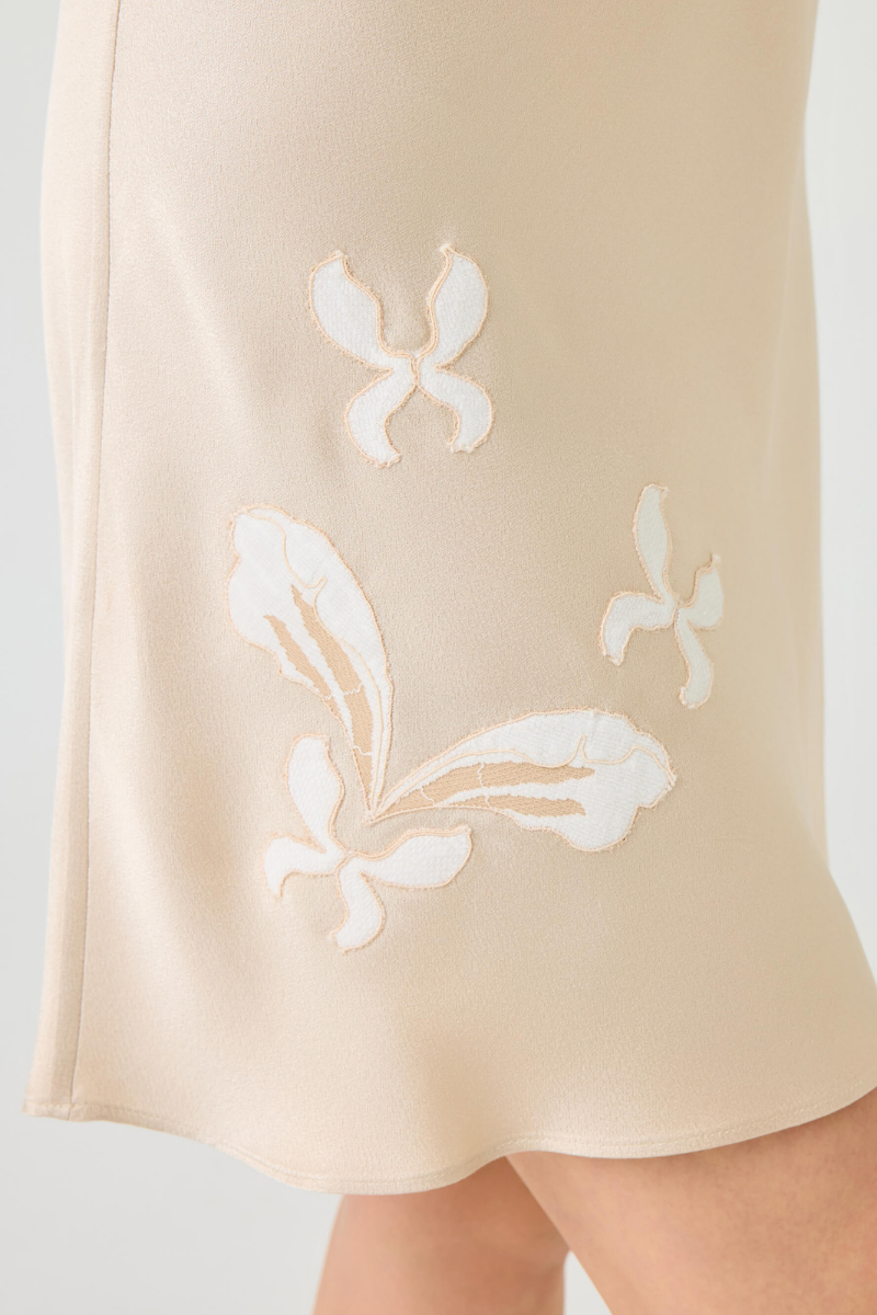 MISS ELIA SHORT RAYON NIGHTGOWN WITH BEIGE LACE - CULT MIA