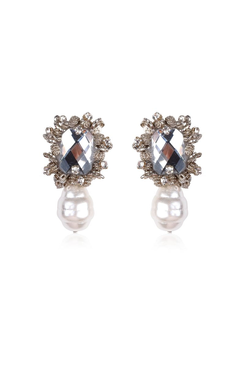 ARIA PEARL AND CRYSTAL EARRINGS - CULT MIA
