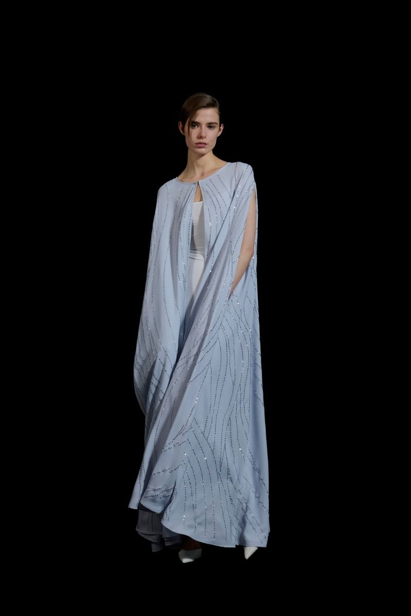 EMBELLISHED CAPE IN BLUE - CULT MIA
