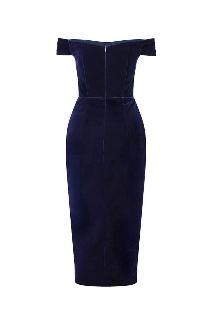 OFF-SHOULDER BUTTON DRESS IN BLACK - CULT MIA