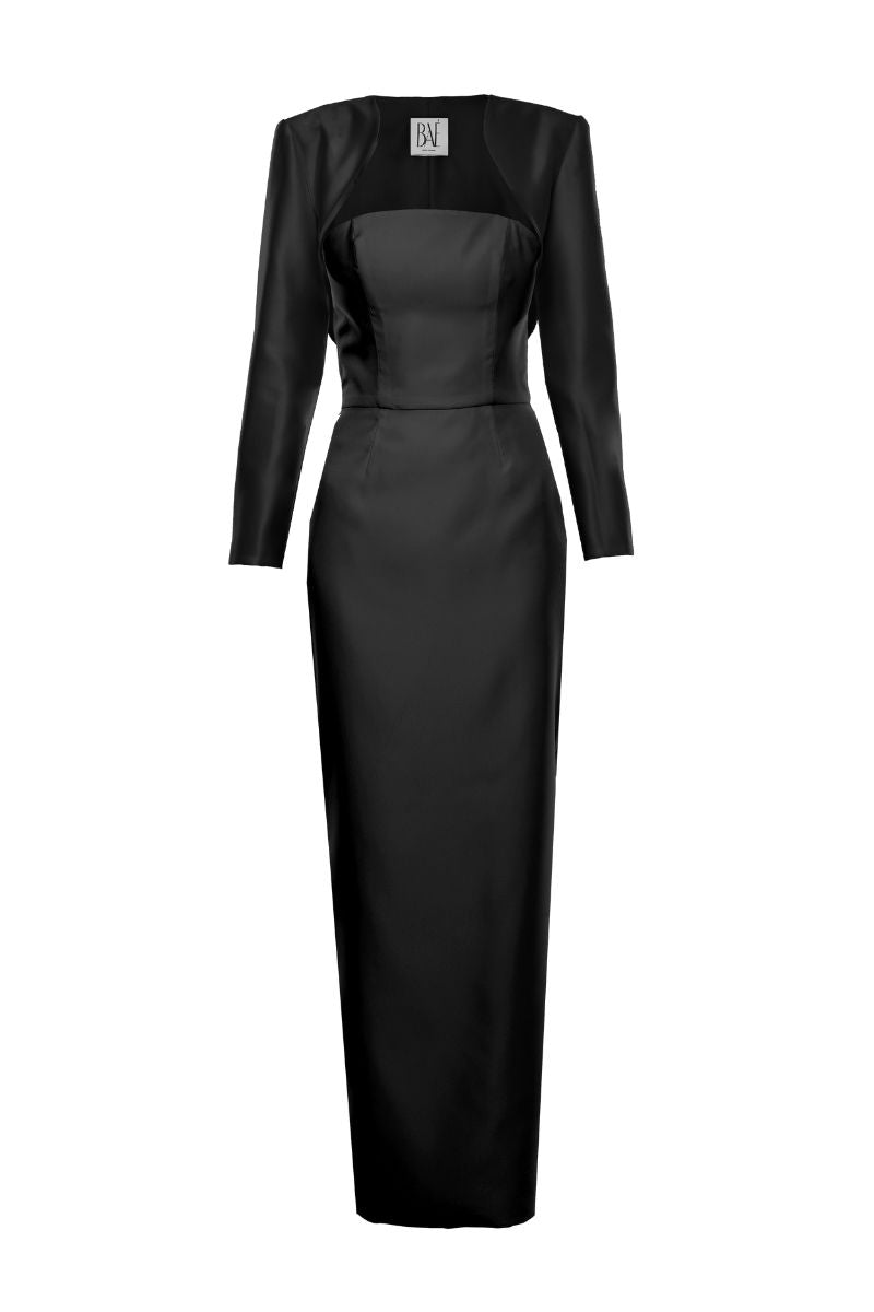 GIGI BLACK MAXI DRESS WITH BOLERO | CULT MIA
