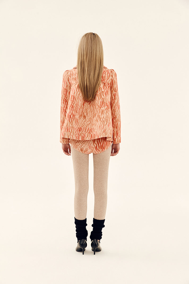 BABYDOLL NEOPRENE TOP IN SALMON - CULT MIA