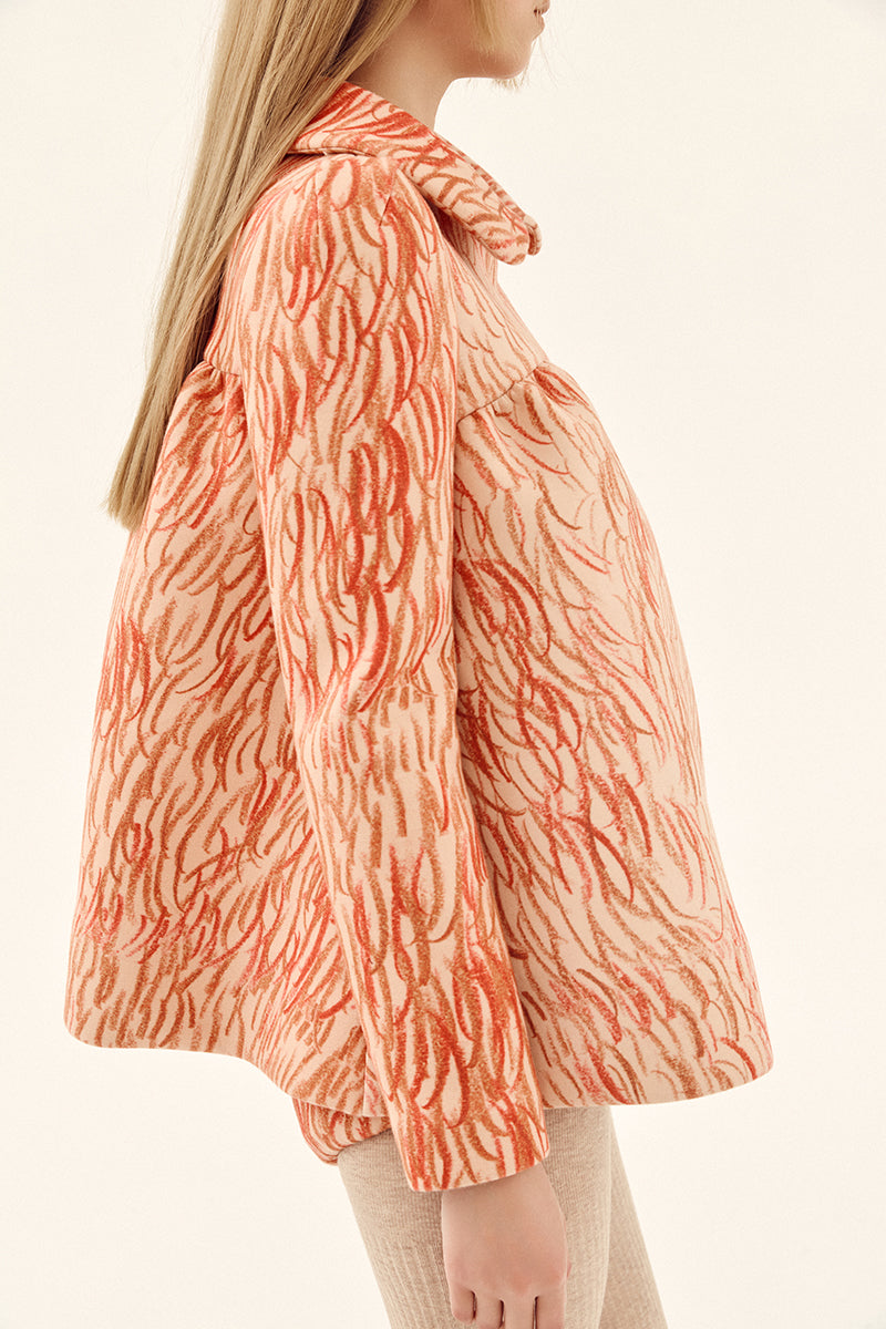 BABYDOLL NEOPRENE TOP IN SALMON - CULT MIA