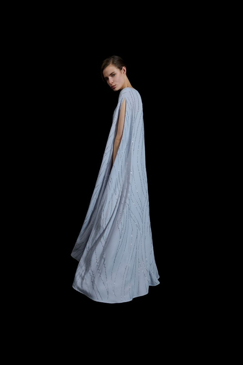 EMBELLISHED CAPE IN BLUE - CULT MIA