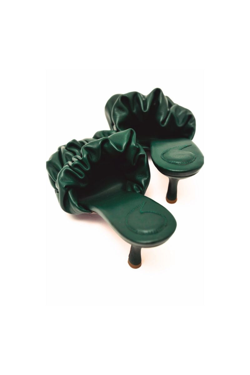 POPPY TOURMALINE GREEN MULES - CULT MIA