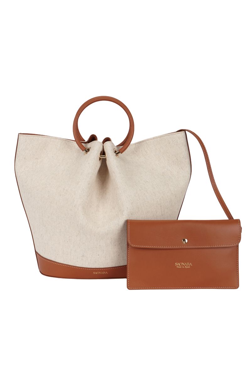 CAPAZO LINEN TOP HANDLE BAG - CULT MIA