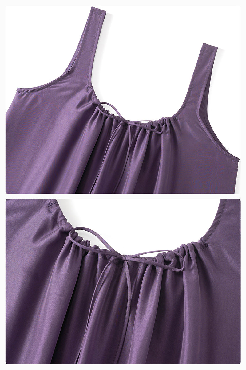 HOLIDAY IN ARLES SILK MINI DRESS IN PURPLE - CULT MIA