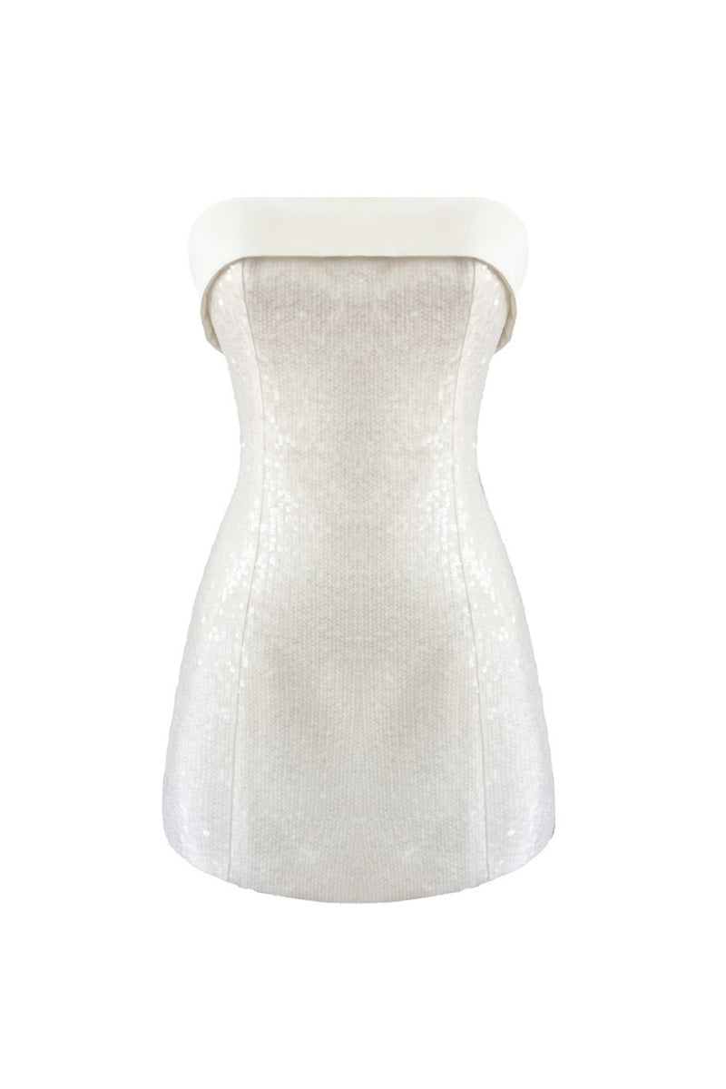 MARTINE SEQUIN MINI DRESS IN CLOUD CREAM | CULT MIA | Nazl Ceren MARTINE SEQUIN MINI DRESS IN CLOUD CREAM | CULT MIA | Nazl Ceren