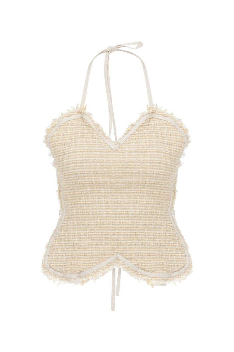 YELLOW ECRU BUTTERFLY TOP - CULT MIA