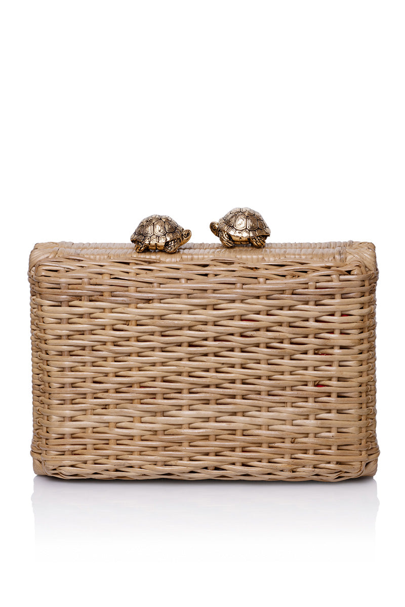 PETIT RATTAN TURTLE CLUTCH - CULT MIA