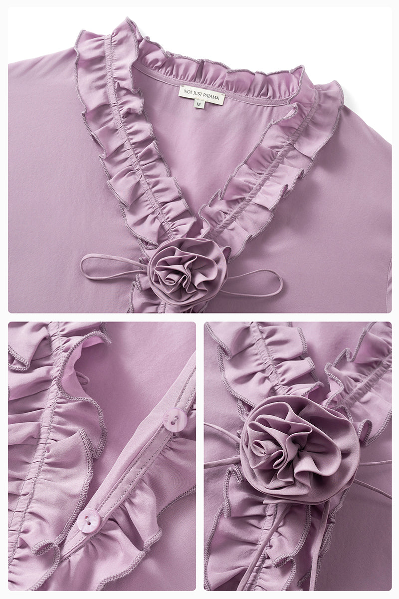 HOLIDAY IN ARLES SILK LONG SET IN PURPLE - CULT MIA