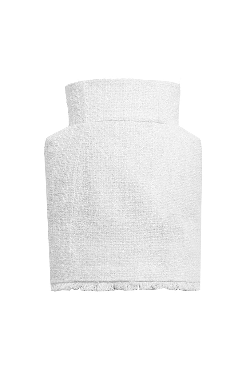 MINI SKIRT WITH FLOWER EMBROIDERY IN WHITE - CULT MIA