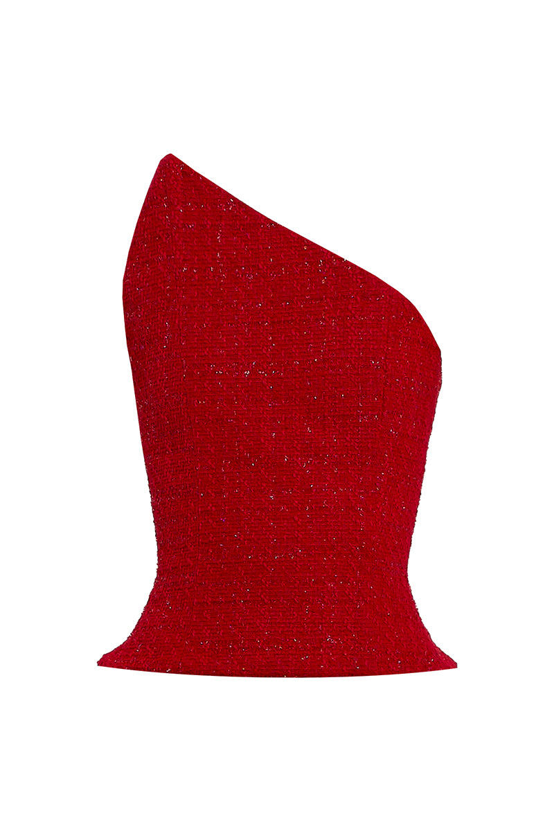 TWEED CORSET IN RED - CULT MIA