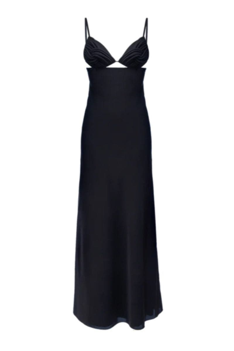 BLACK SILK CORSET MAXI DRESS | CULT MIA | GASANOVA BLACK SILK CORSET MAXI DRESS | CULT MIA | GASANOVA