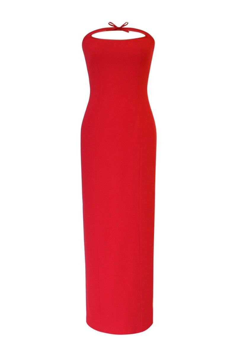 margot maxi dress Margot High-Neck Satin Maxi Dress
