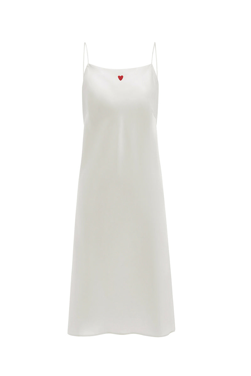 LITTLE HEART SLIP DRESS IN WHITE | CULT MIA LITTLE HEART SLIP DRESS IN WHITE | CULT MIA