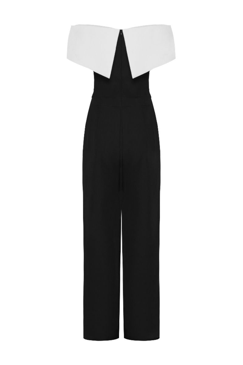 BABY BLACK OFF-SHOULDER JUMPSUIT - CULT MIA
