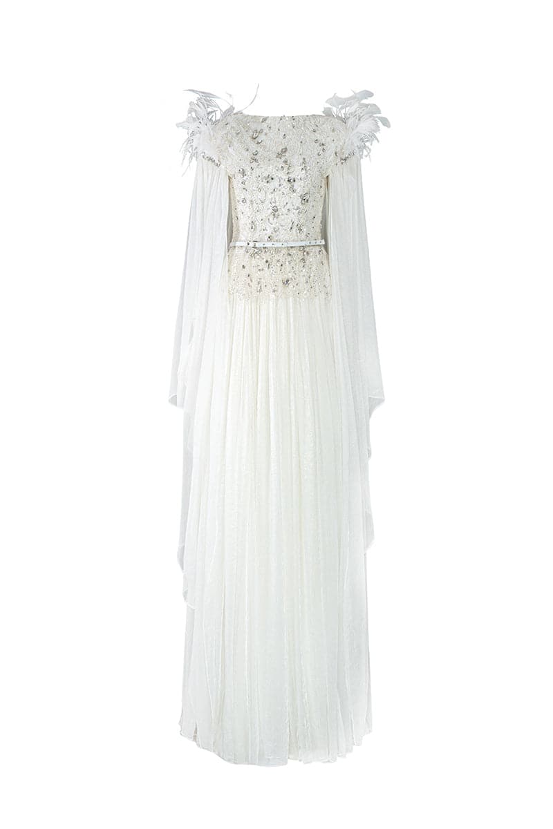ATHENA CRYSTAL LACE FEATHER DRESS | CULT MIA | 21Six ATHENA CRYSTAL LACE FEATHER DRESS | CULT MIA | 21Six