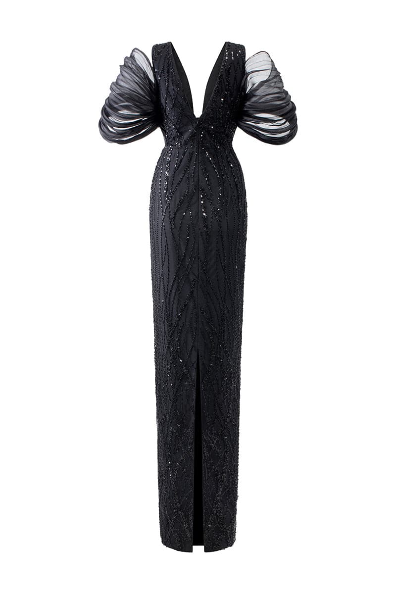 ISABELLA CRYSTAL LACE V NECKLINE DRESS | 21Six | CULT MIA