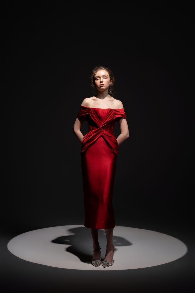 JAIME TAFFETA CORSET MIDI DRESS | 21Six | CULT MIA